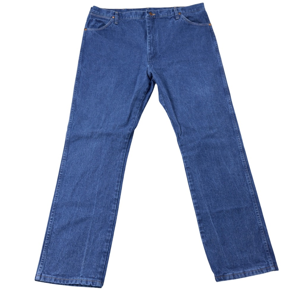 Wrangler‎ Cowboy Cut Jeans Mens 42x34 Blue Denim Straight Leg 13MWZPW High Waist